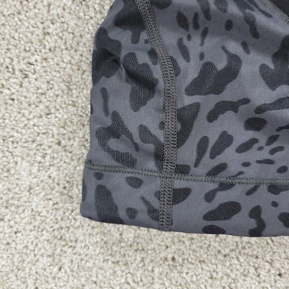 Lululemon In A Flash Bra II Womens 2 Deep Coal Animal Swirl Cheetah Crossback - Picture 3 of 12